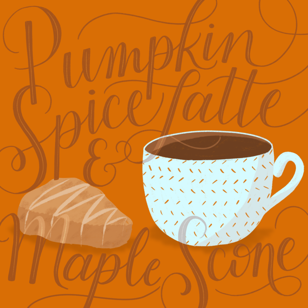 Pumpkin Spice Latte & Maple Scone