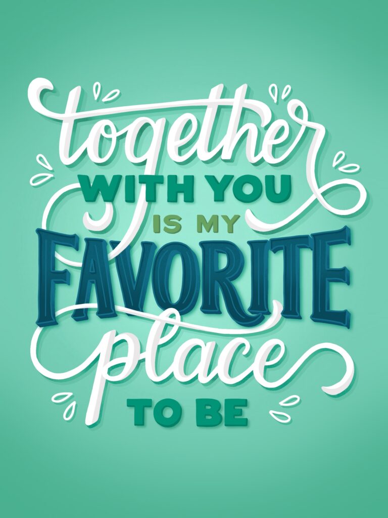 Together with you lettering